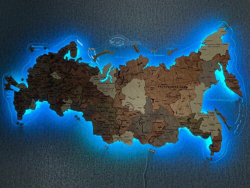 карта мира с подсвеченной территорией России