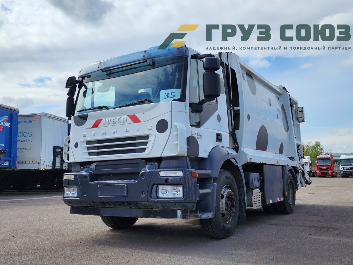 Купить б/у IVECO Stralis газ в Москве: белый мусоровоз 2008 года на ...