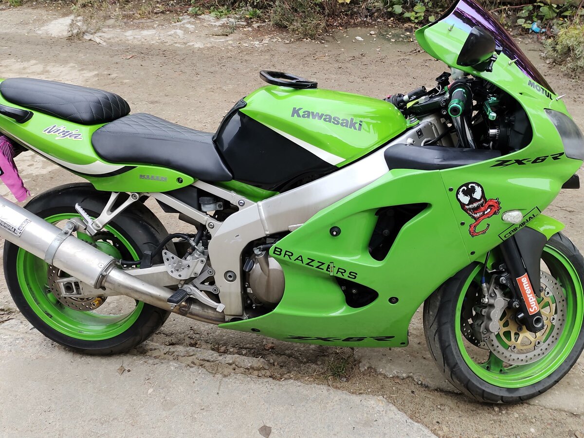 Купить б/у Kawasaki ZX-6 Ninja в Одинцово: зелёный спорт-байк 2002 года ...