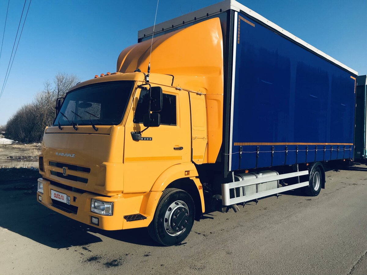 Купить б/у КамАЗ 4308 дизель механика в Казани: жёлтый тент 2020 года ...