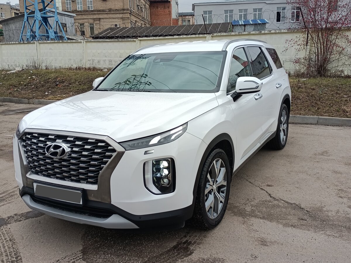 Купить б/у Hyundai Palisade I 2.2d AT (200 л.с.) 4WD дизель автомат в Москве белый Хендай
