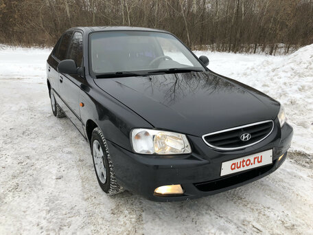 Купить б/у Hyundai Accent II ТагАЗ 1.5 AT (102 л.с.) бензин автомат в Уфе:  чёрный Хендай Акцент II седан 2005 года на Авто.ру ID 1082237310