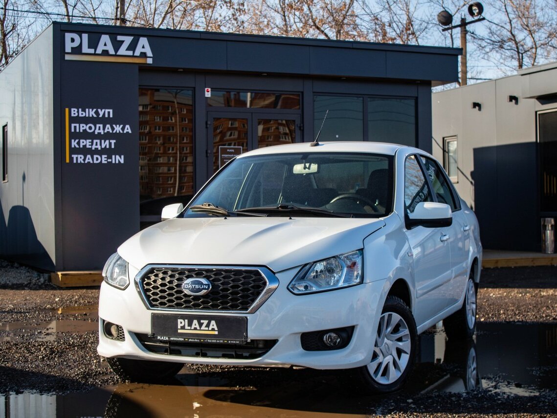 Купить б/у Datsun on-DO I 1.6 AT (87 л.с.) бензин автомат в Уфе: белый ...