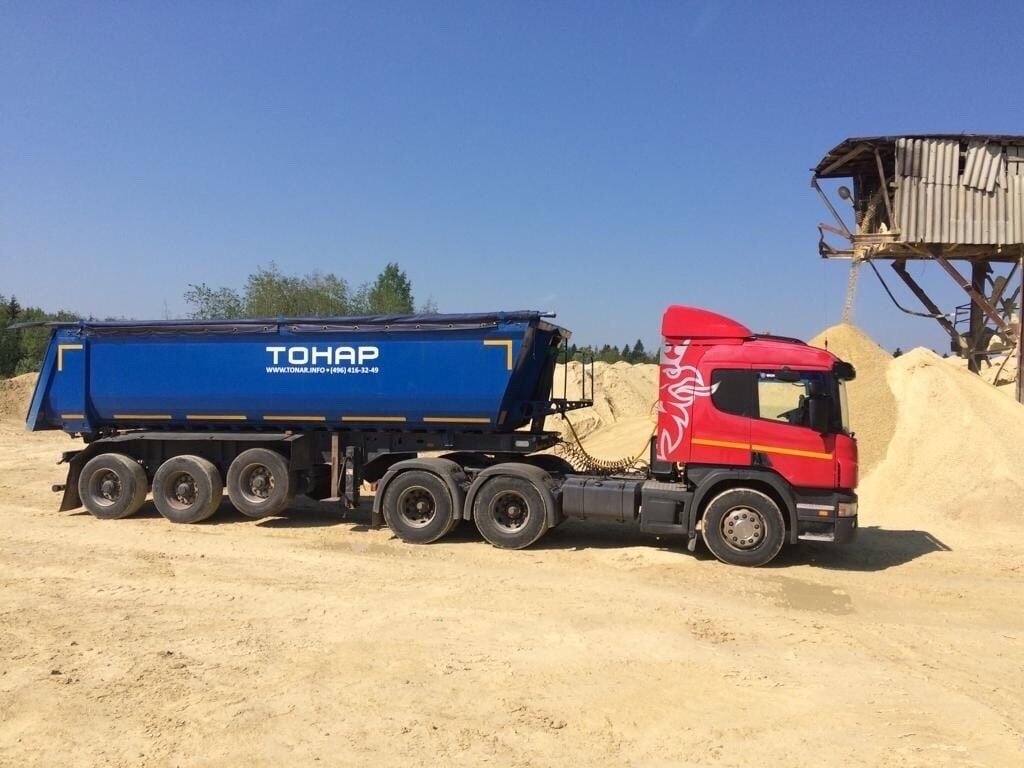 Купить б/у Тонар 9523 в Ростове-на-Дону: синий полуприцеп самосвальный 2018 года