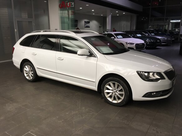 2014 Skoda Superb II Рестайлинг, белый