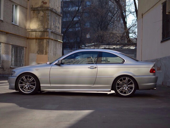 BMW e46 купе серебристая на ВОССЕНАХ