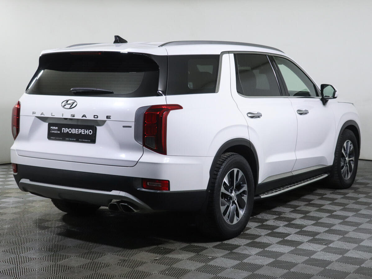 Купить б/у Hyundai Palisade I 2.2d AT (200 л.с.) 4WD дизель автомат в Москве белый Хендай