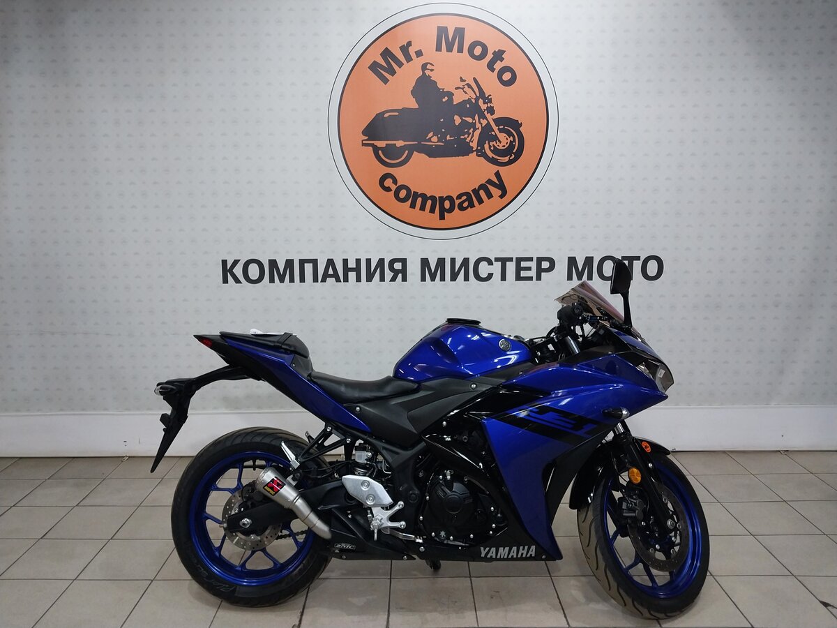 Купить б/у Yamaha YZF-R3 в Москве: синий спорт-байк 2018 года на Авто ...