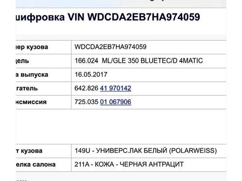 2017 Mercedes-Benz GLE 350 d I (W166), белый, 3950000 рублей - вид 15