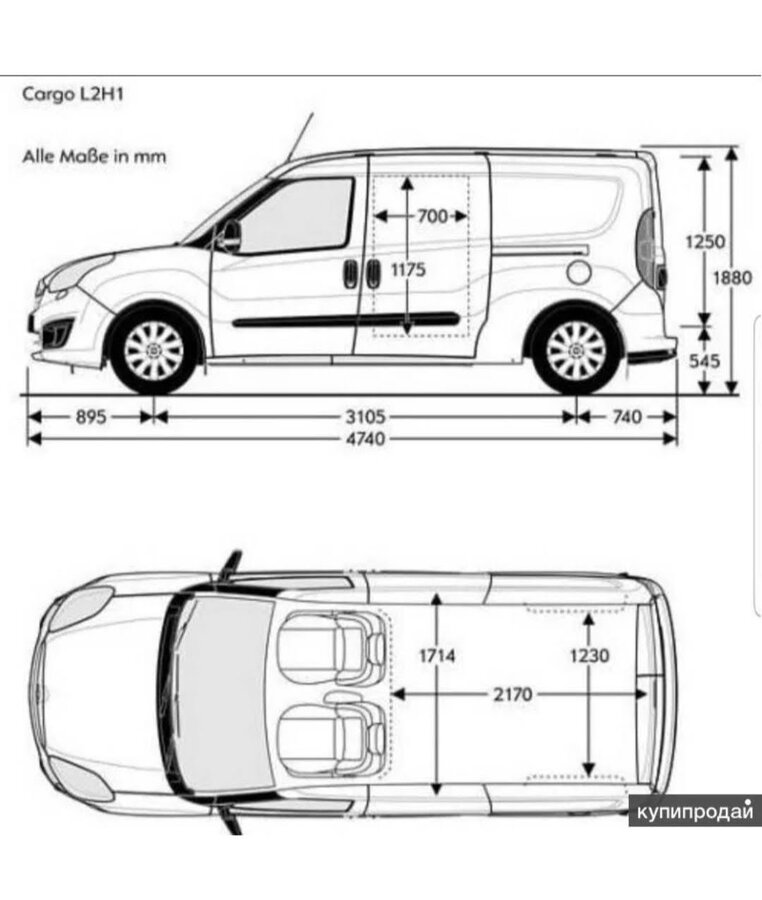 Фиат добло габаритные размеры схема - фото