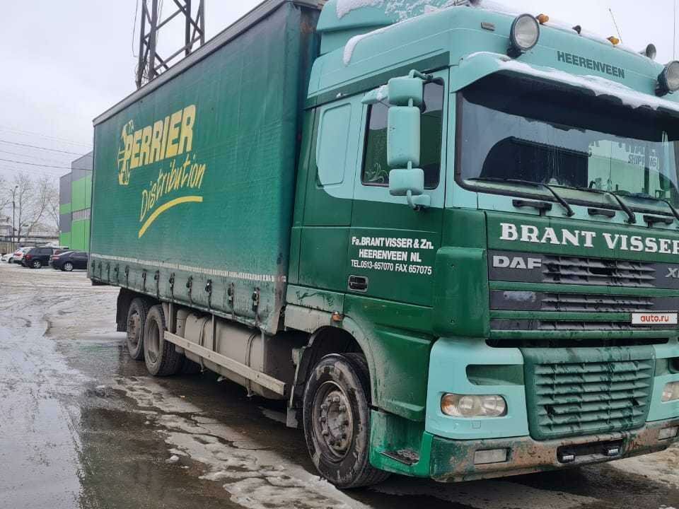 Купить б/у DAF XF 95 дизель автомат в Екатеринбурге: зелёный тент 2012 ...