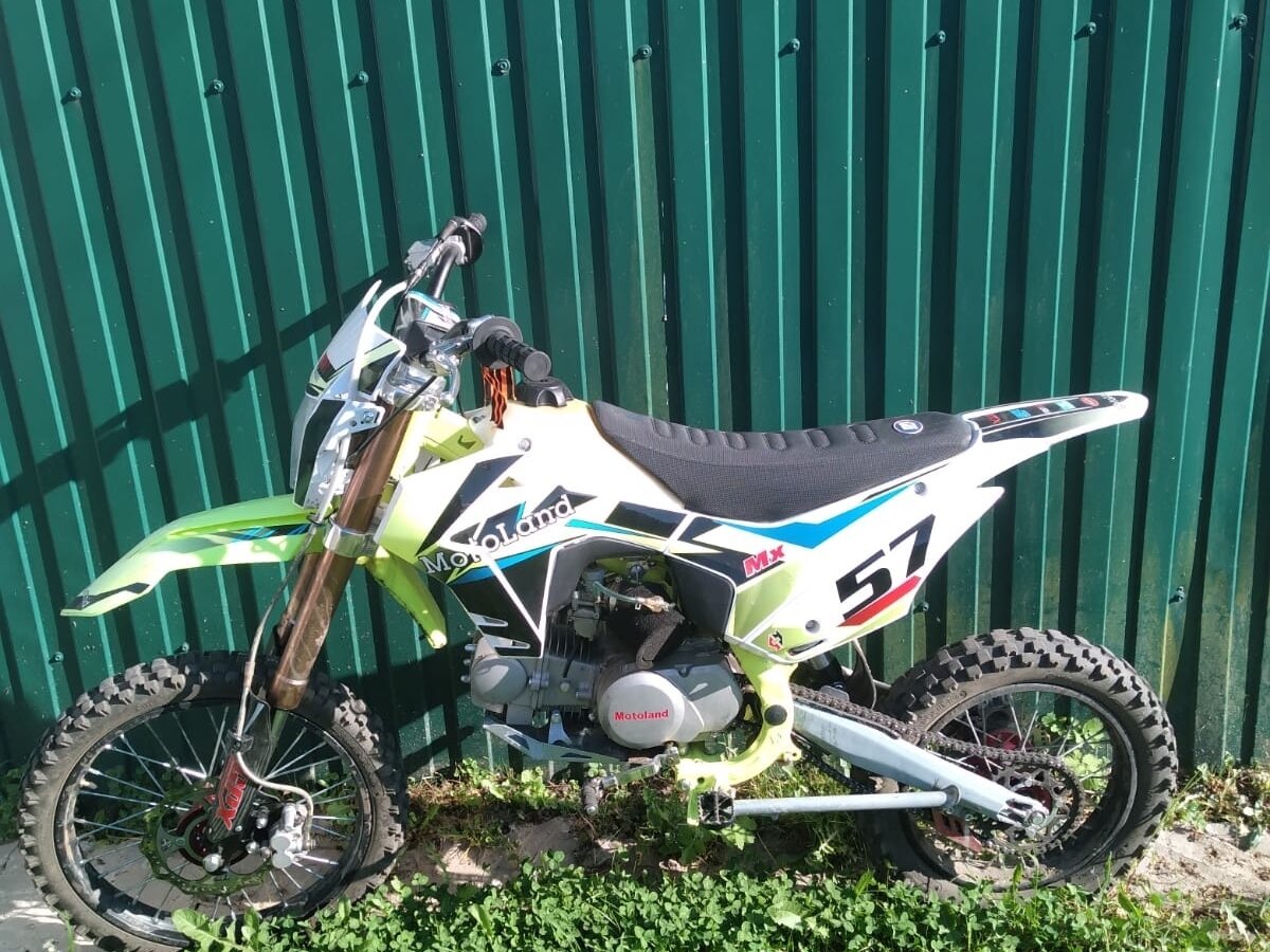 Купить б/у Motoland MX 125 4 передачи в Москве: зелёный питбайк 2020 ...