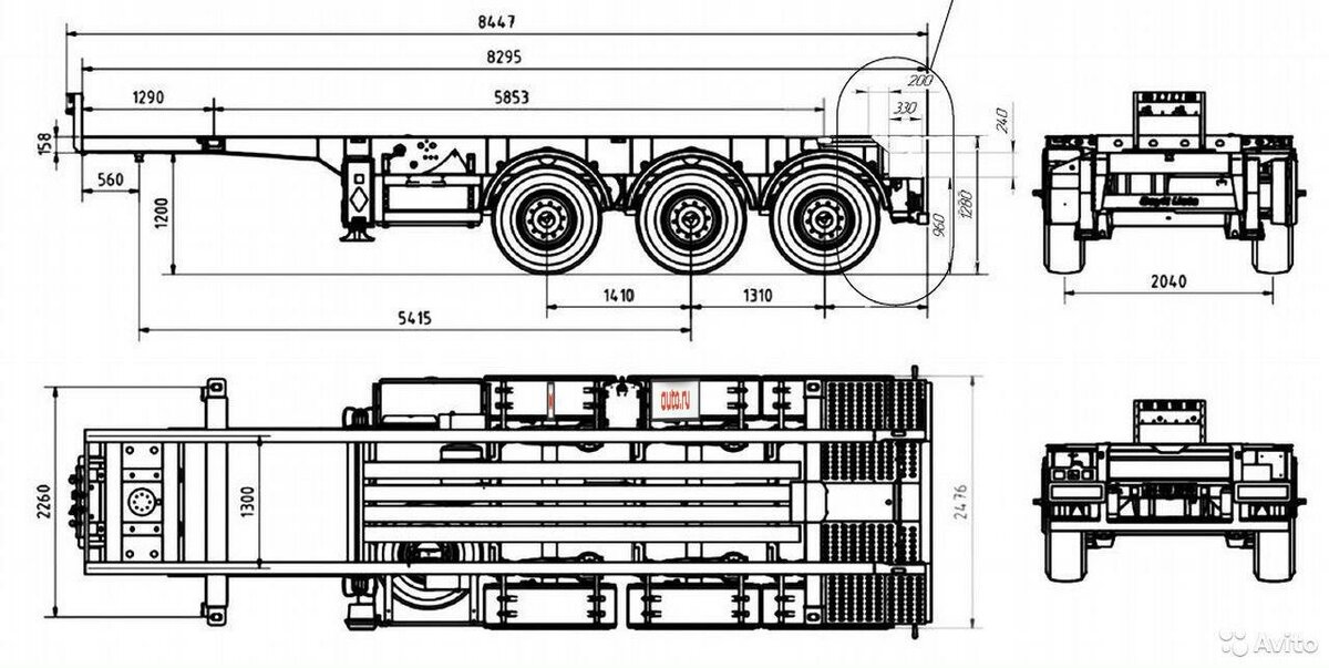 Полуприцеп чертеж dwg