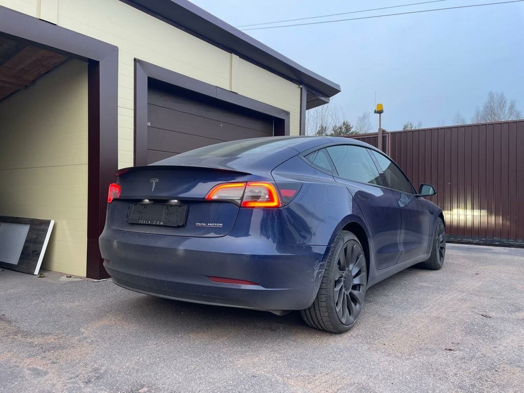 2021 Tesla Model 3 Performance I, синий - вид 1