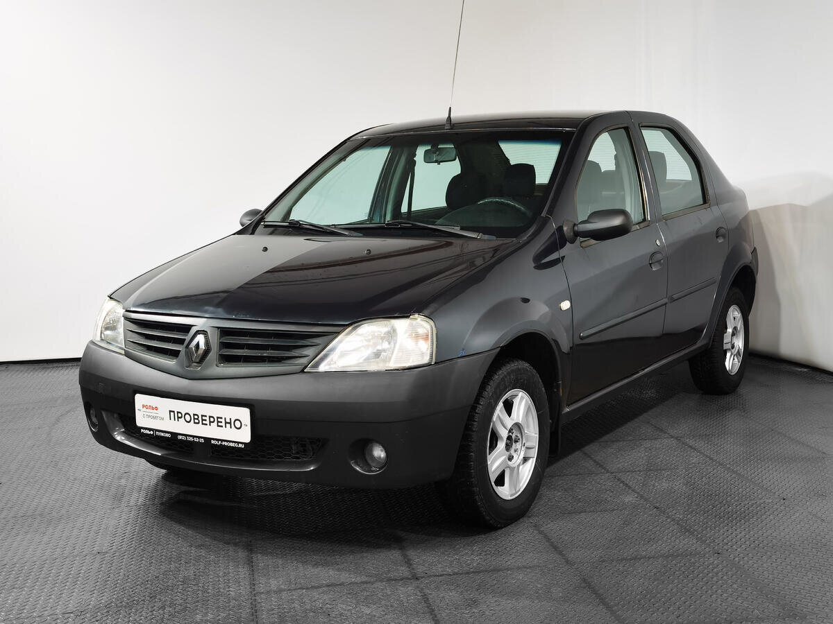 Купить б/у Renault Logan I 1.6 MT (87 л.с.) бензин механика в Перми: серый Рено 