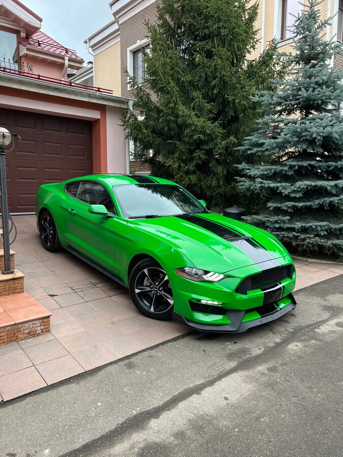 2019 Ford Mustang VI Рестайлинг, зелёный - вид 2