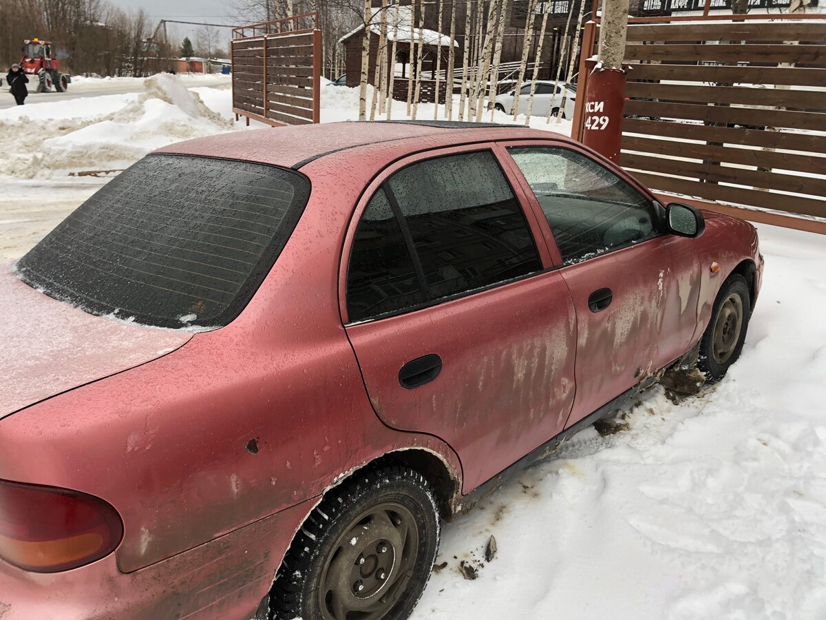 1996 Hyundai Accent I, пурпурный, 80000 рублей - вид 5