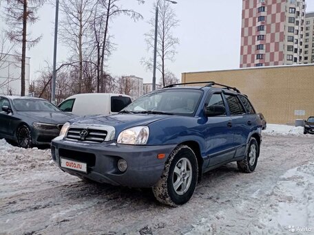2001 Hyundai Santa Fe I, синий, 375000 рублей, вид 1