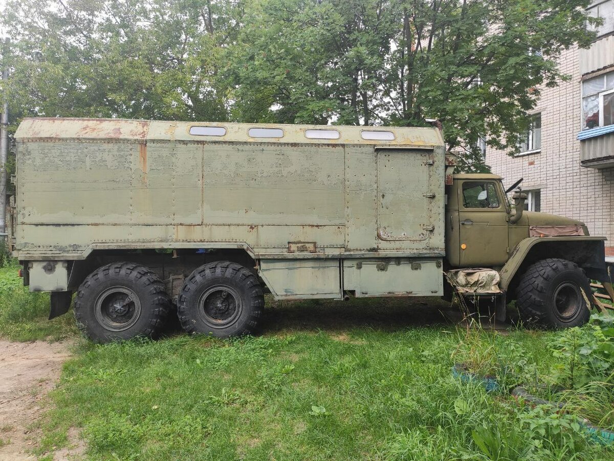 Купить б/у Урал 4320 дизель механика в Заволжье: зелёный кунг 1974 года ...