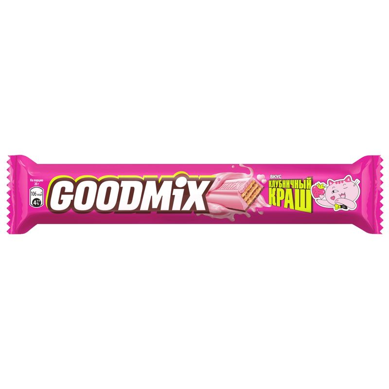 

Батончик вафельный Goodmix Клубничный краш с хрустящей вафлей 40 г