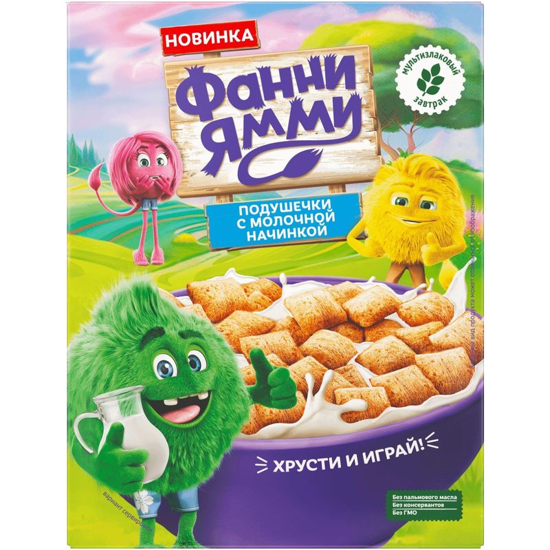 

Подушечки Фанни Ямми мультизлаковые с молочной начинкой 220 г