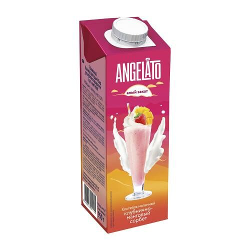 Коктейль Angelato молочный со вкусом клубнично-мангового сорбета 2%, 950 г