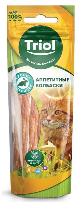 

Лакомство для кошек Triol Аппетитные колбаски из кролика с курицей 40 г