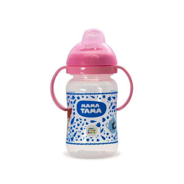 Поильник-непроливайка Мама Тама с силиконовым носиком от 6 мес 270мл цвет розовый
