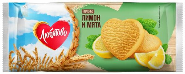 Печенье Любятово Лимон и мята 200г