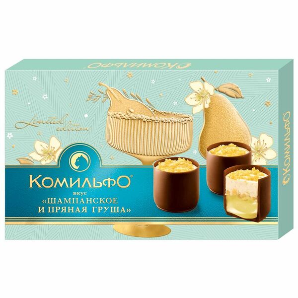 Конфеты шоколадные Комильфо Шампанское и пряная груша 116 г