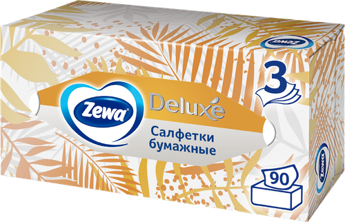 

Салфетки бумажные Zewa Deluxe Design 3 слоя 90 шт. дизайн в ассортименте