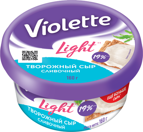 

Сыр творожный Violette Light Сливочный 60% 160 г
