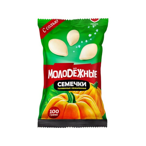 Семечки тыквенные Молодежные неочищенные с солью100г