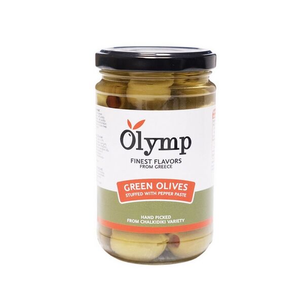 Оливки Olymp зеленые фаршированные перцем 300г