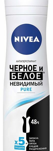 Антиперспирант Nivea Чёрное и Белое Невидимый Pure 150 мл