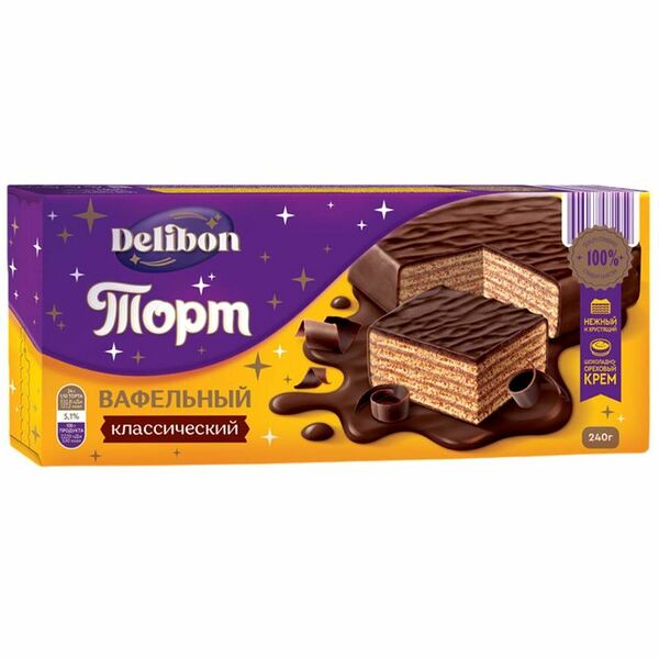 Торт Delibon Классический вафельный 240г