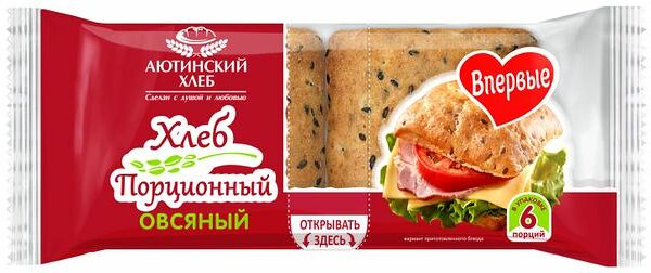 Хлеб Аютинский хлеб Порционный овсяный нарезка 300 г