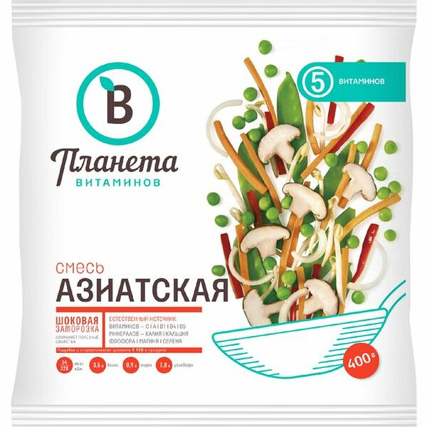 Смесь овощная Азиатская Планета витаминов 400 г