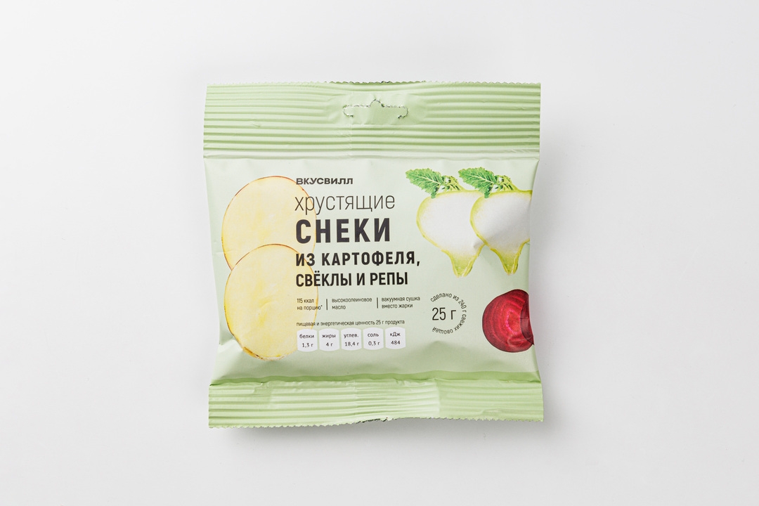 

Снеки хрустящие из картофеля свеклы и репы 25 г