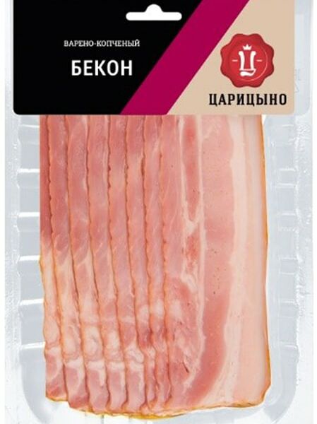 Бекон Царицыно копчено-вареный нарезка 150г