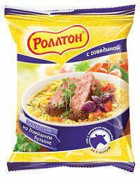 Вермишель Роллтон на домашнем бульоне с говядиной 60г