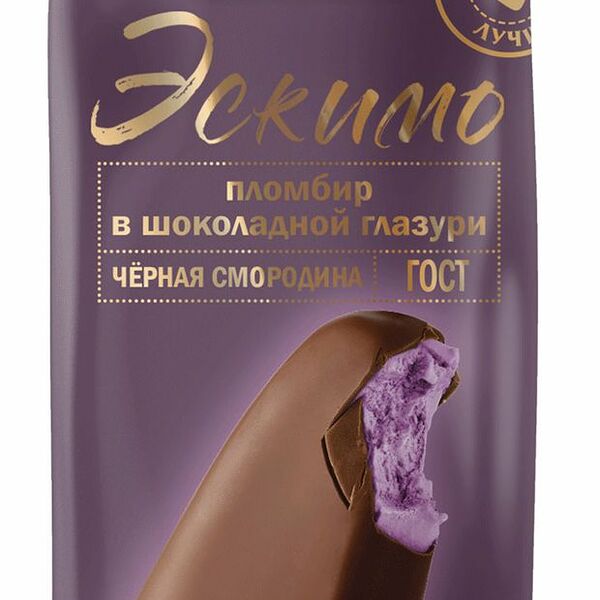 Мороженое Burenka Club пломбир черная смородина в шоколадной глазури эскимо 15% 70 г