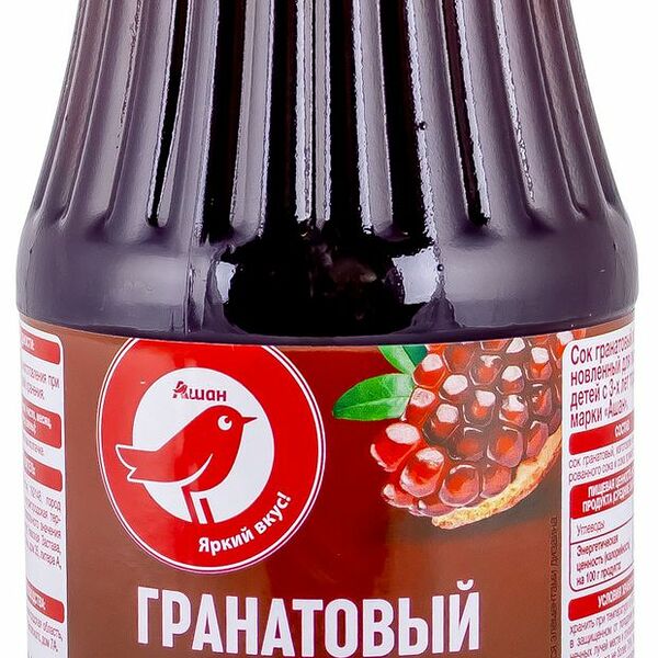 Сок Ашан Красная птица гранатовый восстановленный прямого отжима 1л