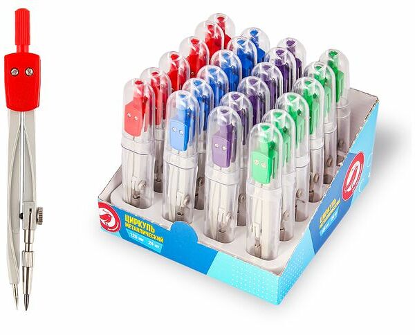 Циркуль АШАН Красная птица металлический, 125 мм, 1 шт в ассортименте