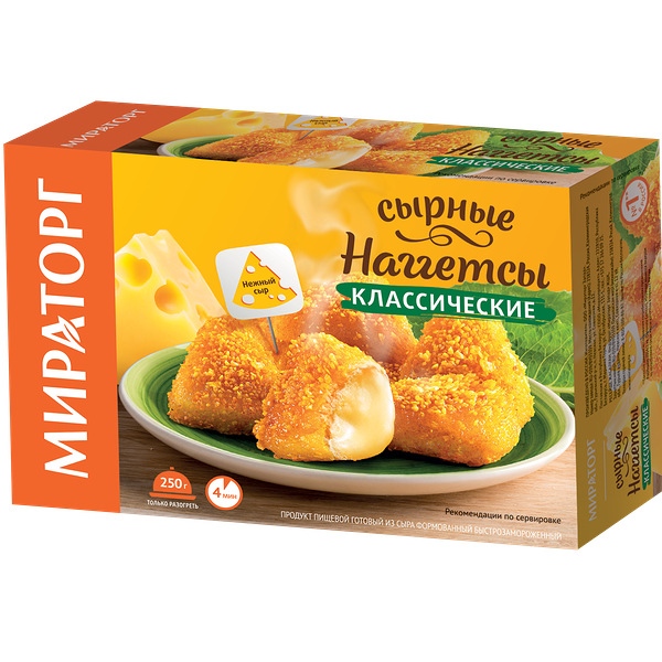 Наггетсы Мираторг Классические сырные замороженные, 250 г