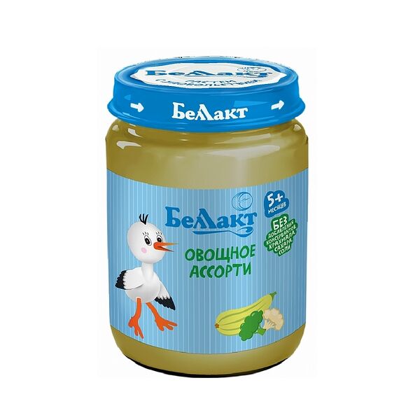 Пюре овощное Беллакт Овощное ассорти 5мес 185г ДП