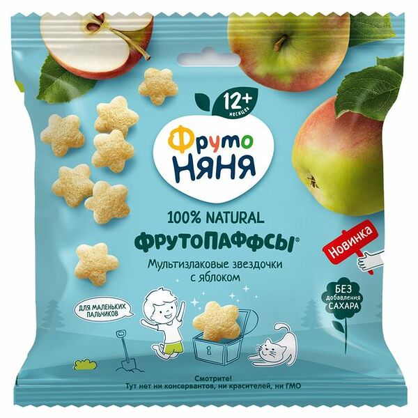 Фрутопаффсы ФрутоНяня с яблоком с 12 месяцев 21г