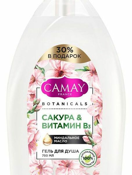 Гель для душа Camay Botanicals Японская сакура 750 мл