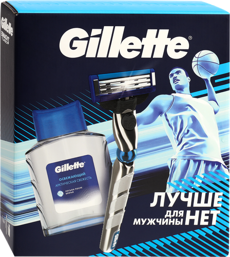 

Набор подарочный мужской Gillette Mach3 Turbo 3D бритва с 1 сменной кассетой + лосьон после бритья Arctic Ice 50 мл