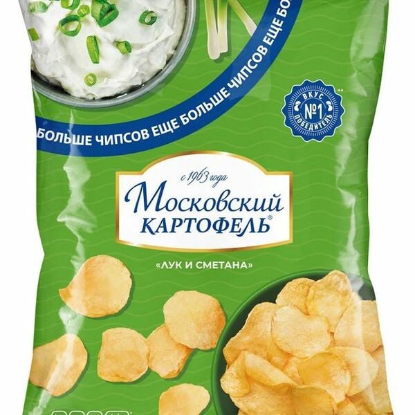 Картофель Московский Картофель хрустящий со вкусом лука и сметаны 200 г